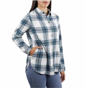 NWOT Jachs Girlfriend Ladies Cozy Flannel Shirt Teal Size: S